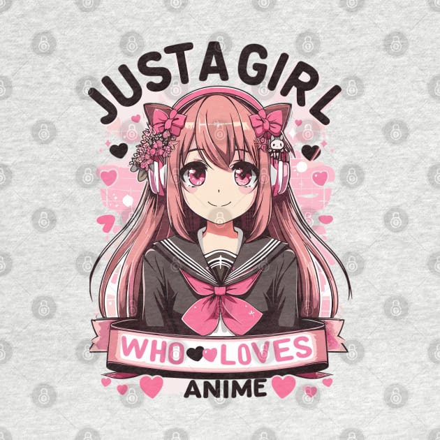 Pink-Haired Anime Admirer Illustration by WEARWORLD